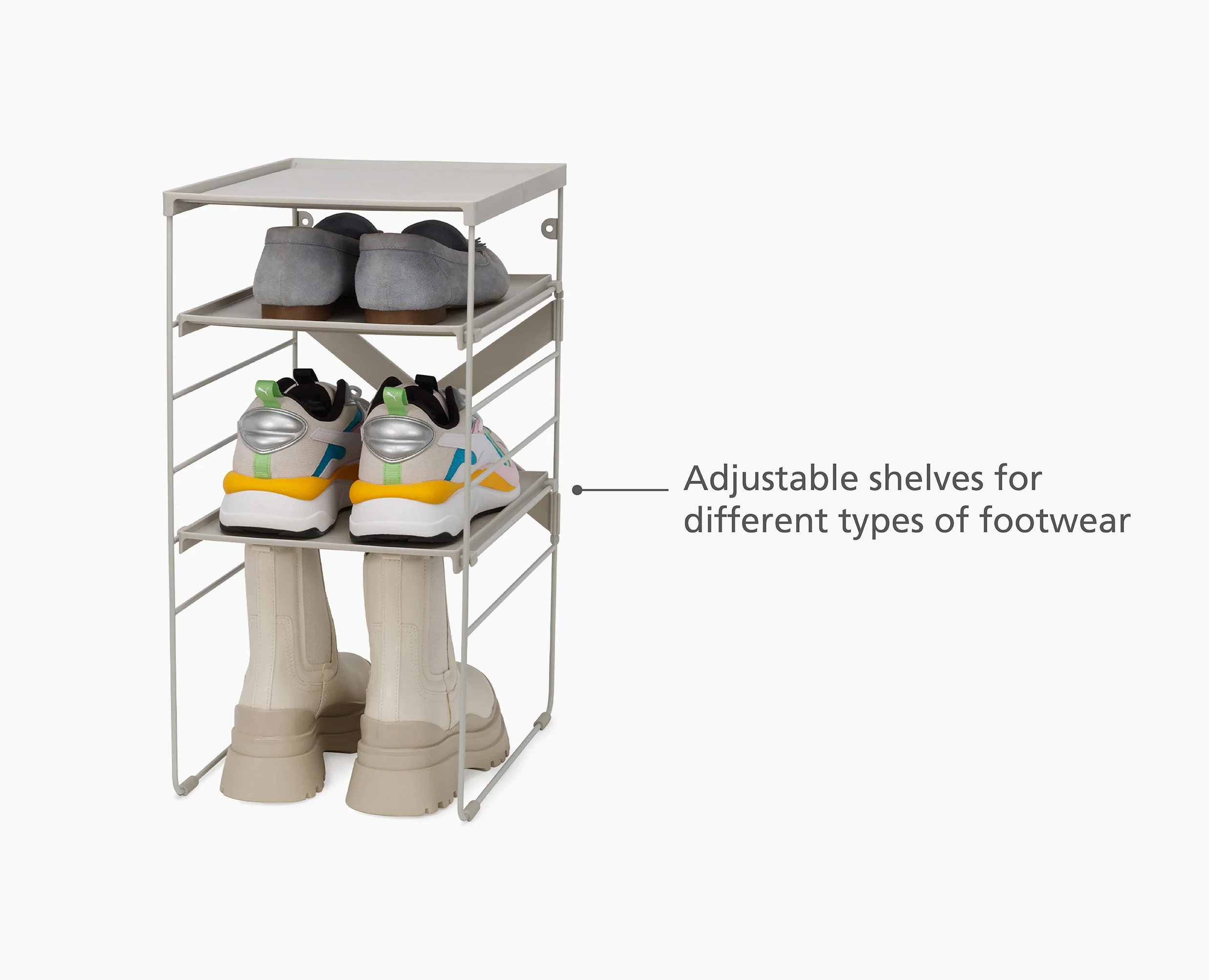 Level™ Adjustable Ecru Shoe Rack - Image 8