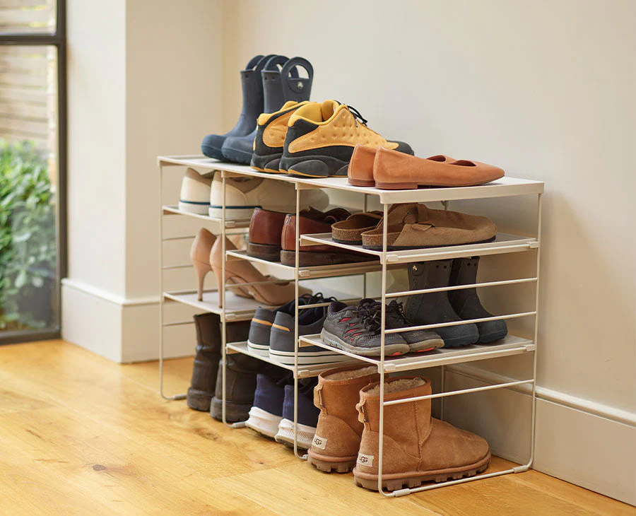 Level™ Plus Large Adjustable Ecru Shoe Rack - Image 2