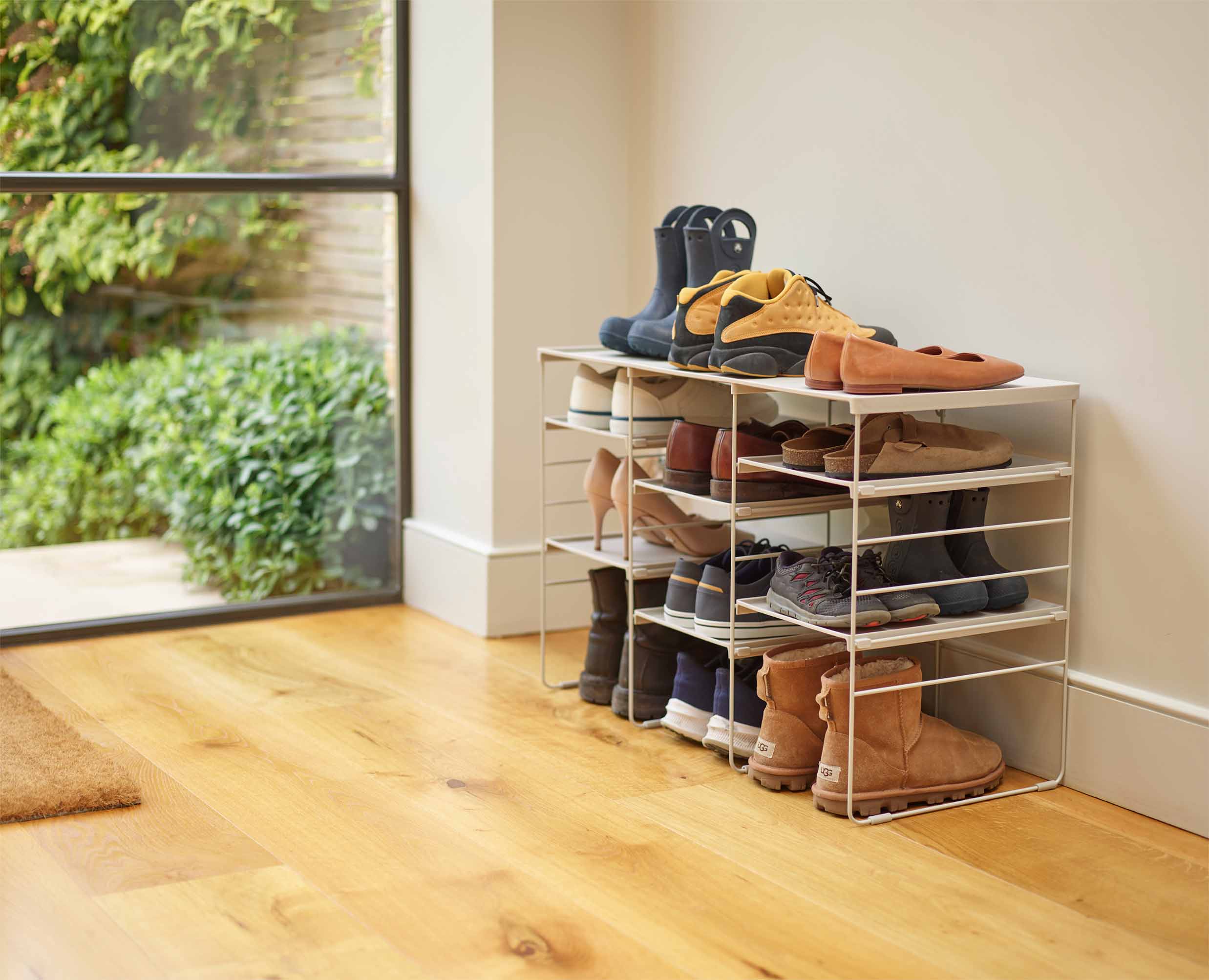 Level™ Plus Large Adjustable Ecru Shoe Rack - Image 3