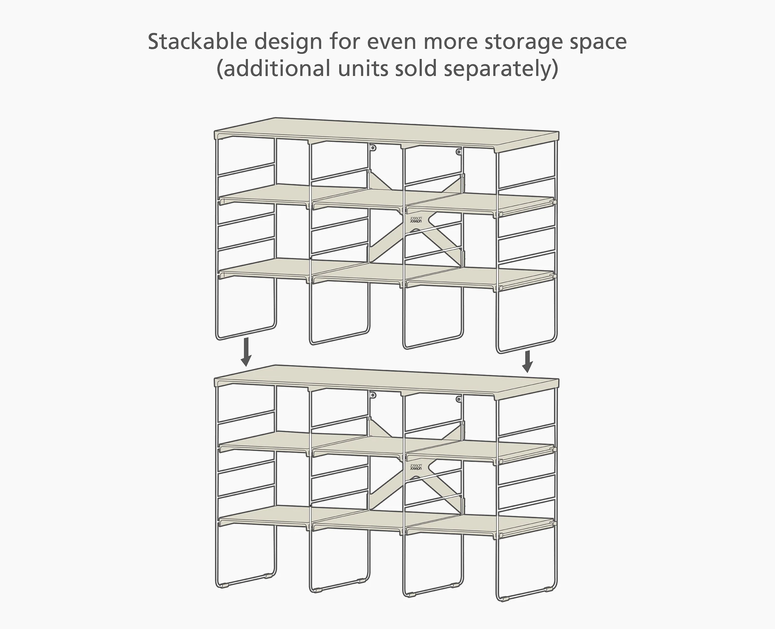 Level™ Plus Large Adjustable Ecru Shoe Rack - Image 7