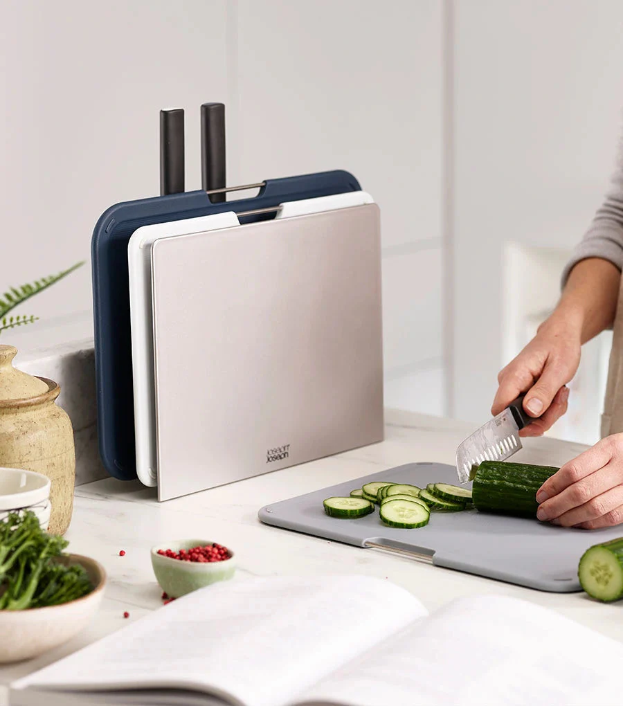 Nest™ Boards Plus 6-piece Grey Knife & Chopping Board Set - Image 2