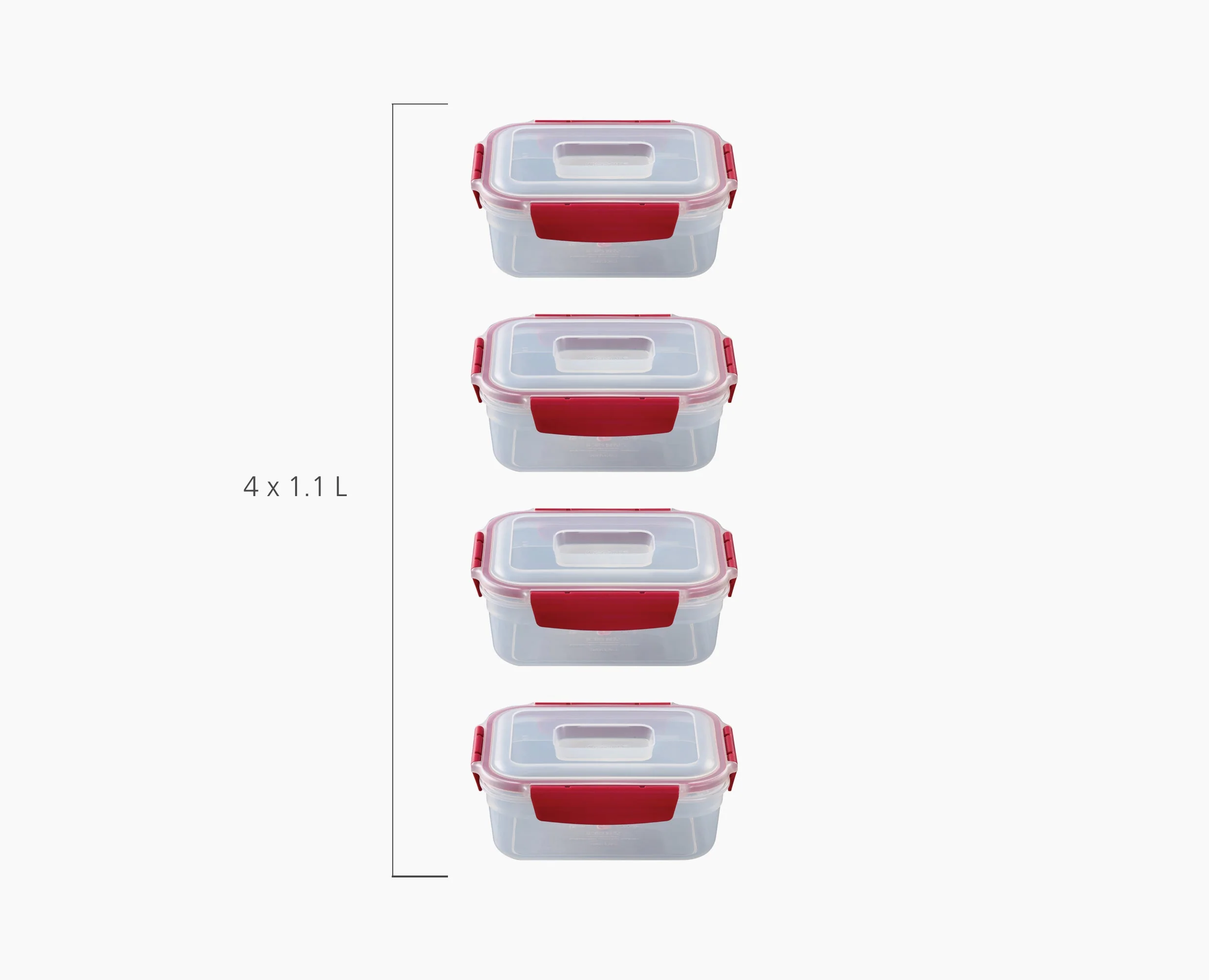 Nest Lock 4-Piece Red 1.1L Food Container Set - Image 7