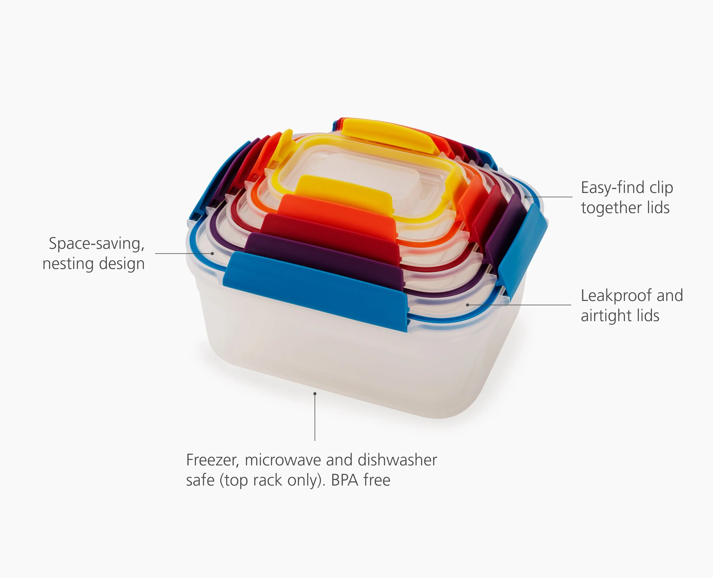 Nest™ Lock 5-piece Multicolour Food Container Set - Image 6