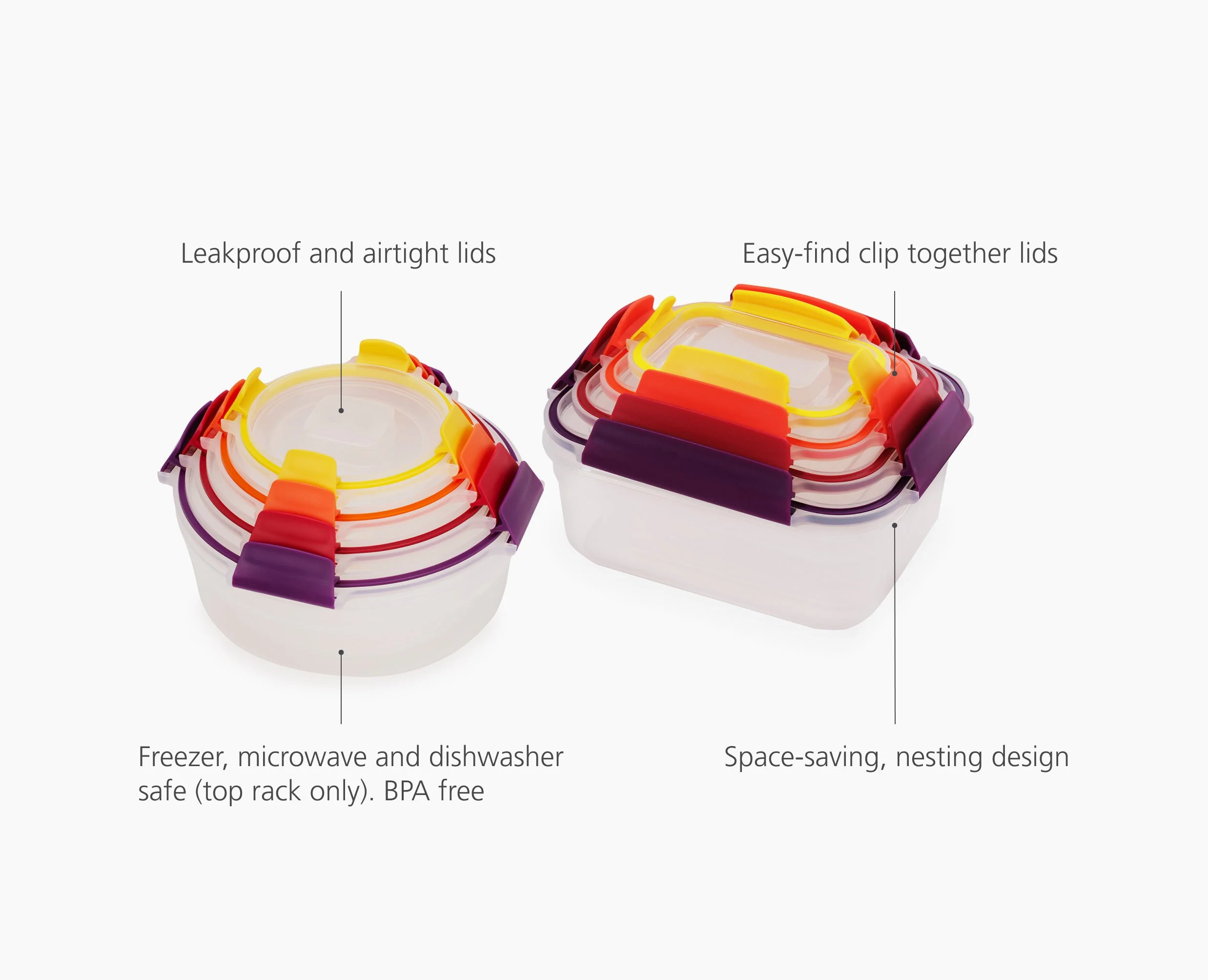 Nest Lock 8-Piece Multicolour Mixed Food Container Set - Image 6