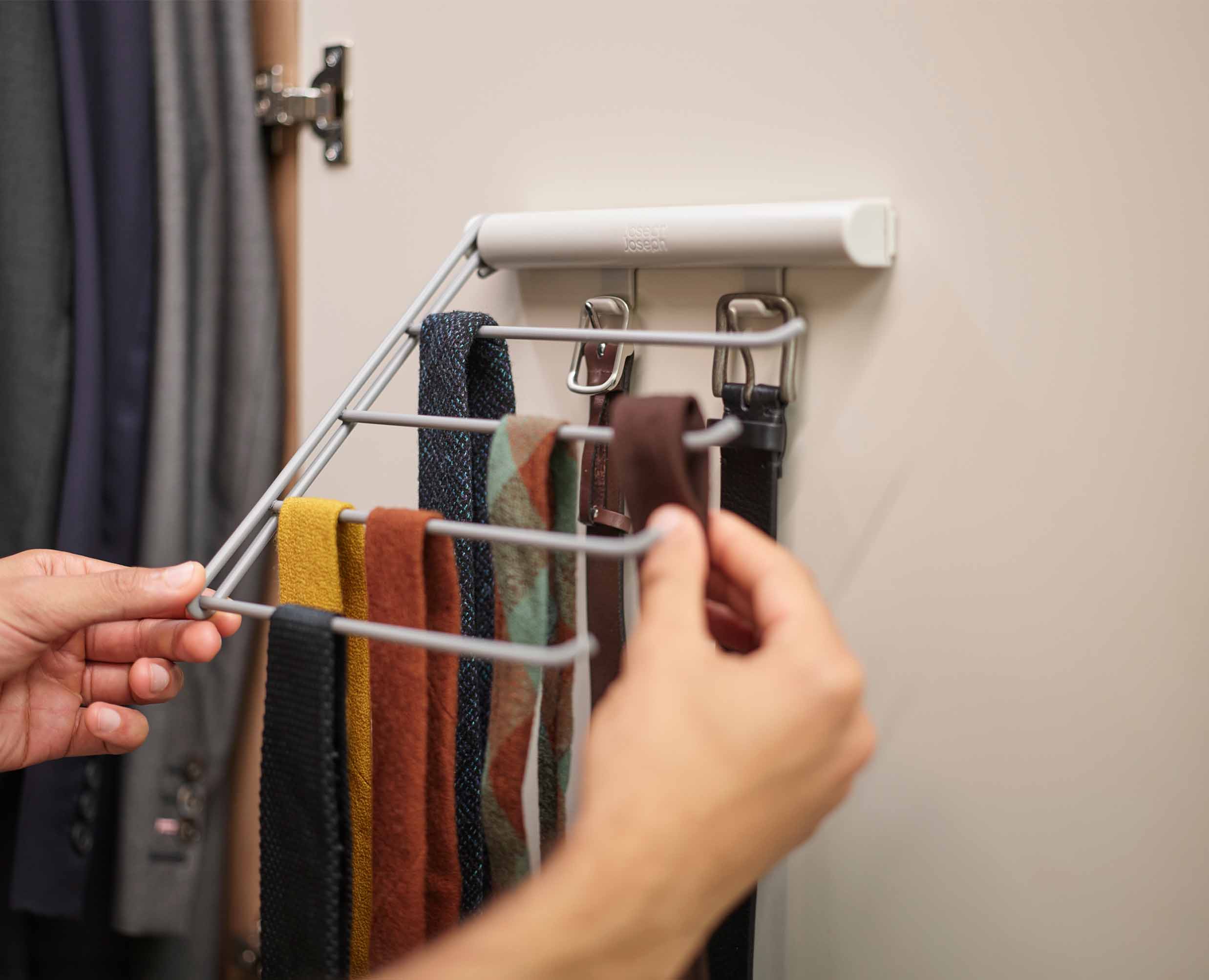 Orderly™ Ecru Belt, Tie & Scarf Hanging Rail - Image 3