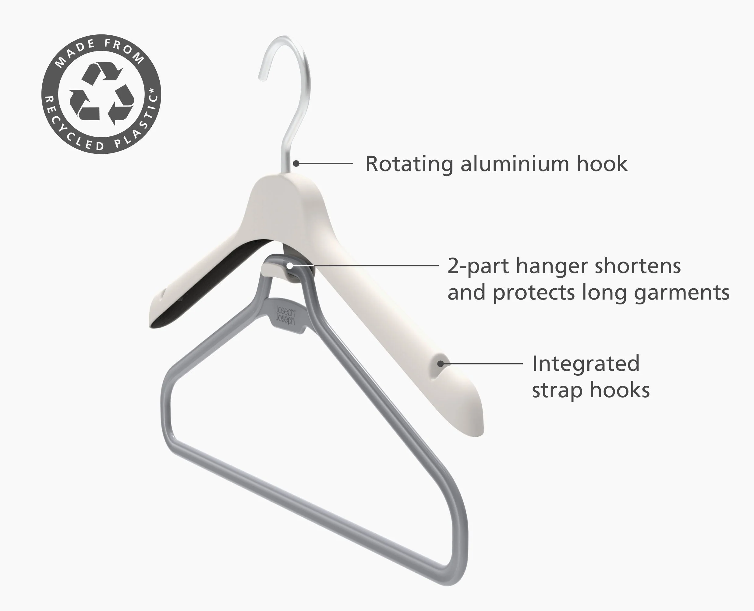 Orderly™ Set of 2 Ecru Long Garment Hangers - Image 4