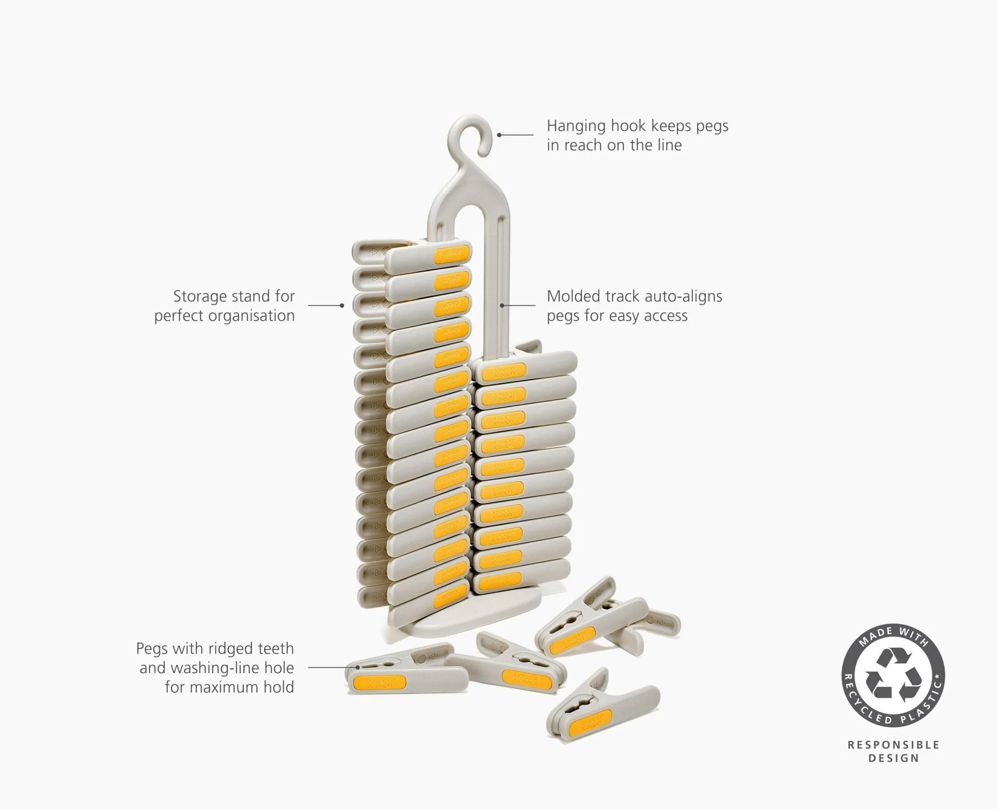 PegStore™ 30-Piece Clothes Peg Set With Storage Stand - Image 6