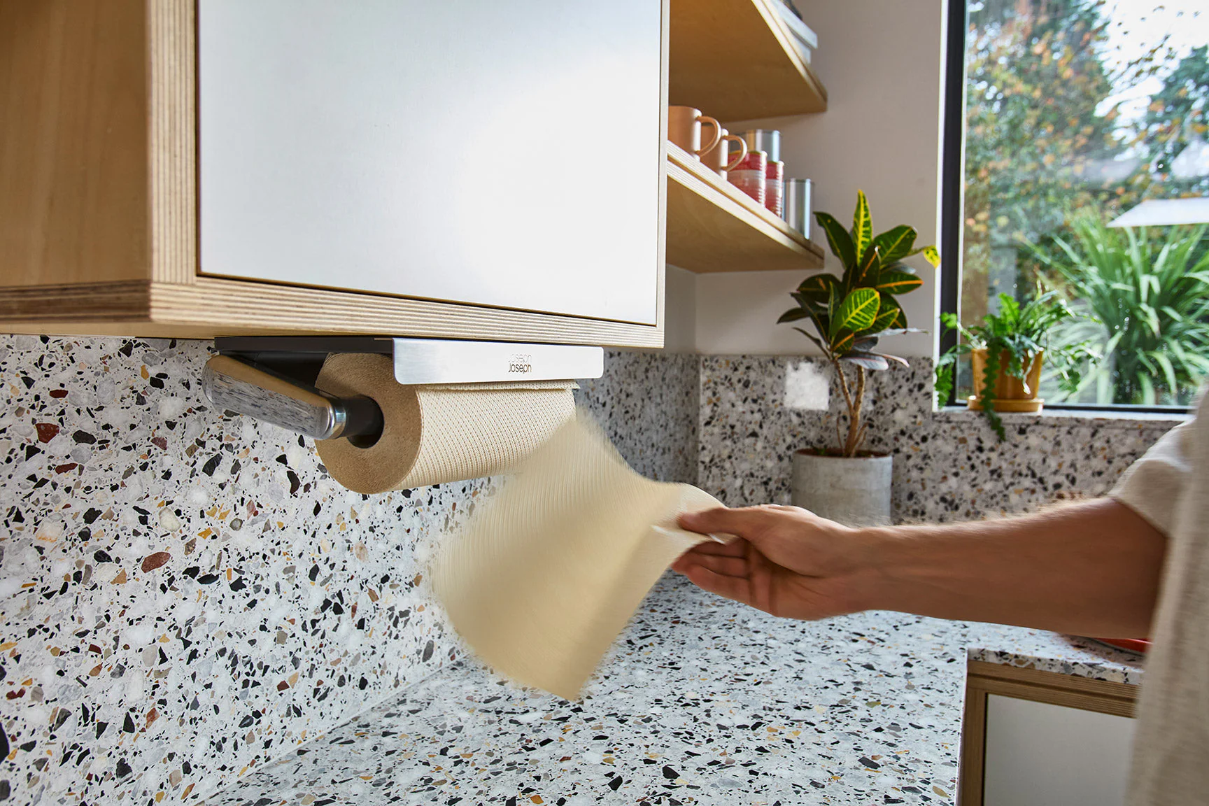 RollGrip Under-Shelf Stainless-Steel Kitchen Roll Holder - Image 5