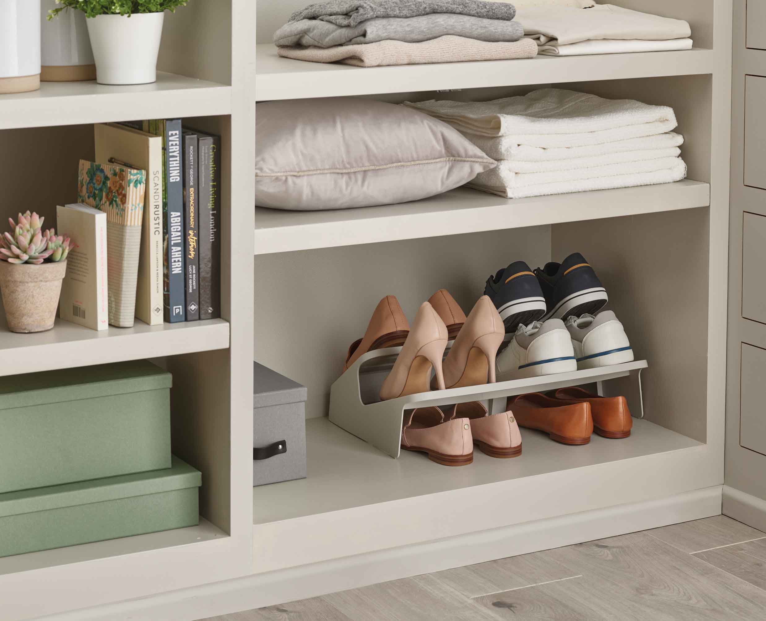 Shoe-In™ Large Space-saving Ecru Shoe Rack - Image 6