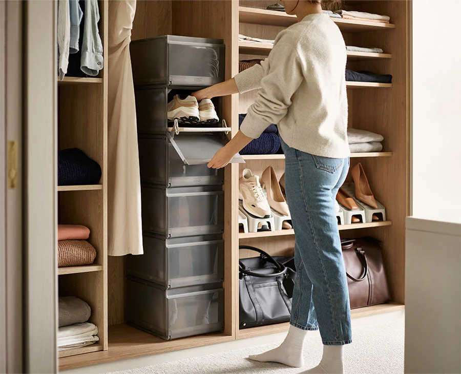 ShoeCase 6-piece Grey Shoe Storage Box - Image 2
