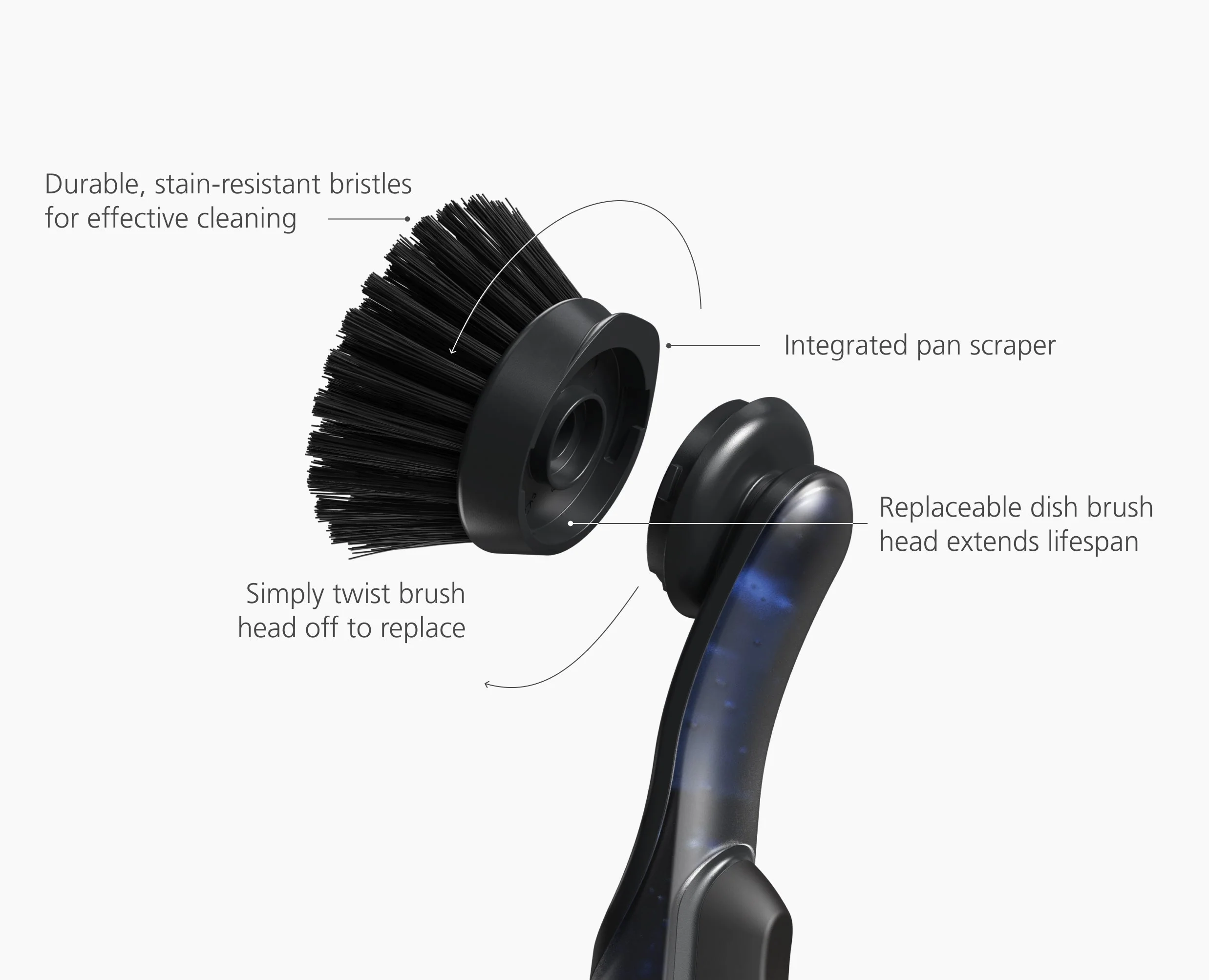 SinkTech™ Soap Dispensing Washing Up Brush with Replacement Head - Image 6