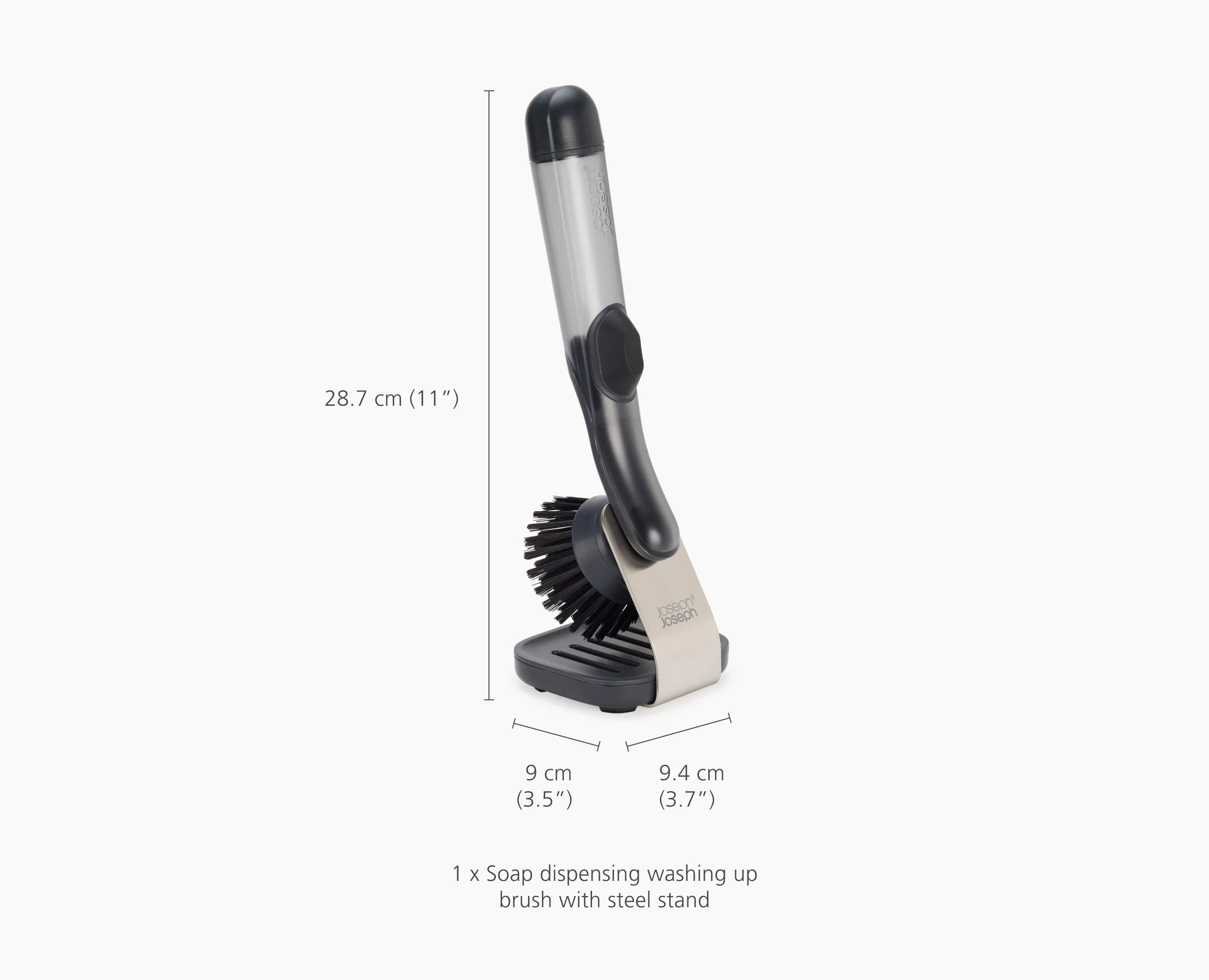 SinkTech™ Soap Dispensing Washing-Up Brush with Steel Stand & Extra Heads - Image 8