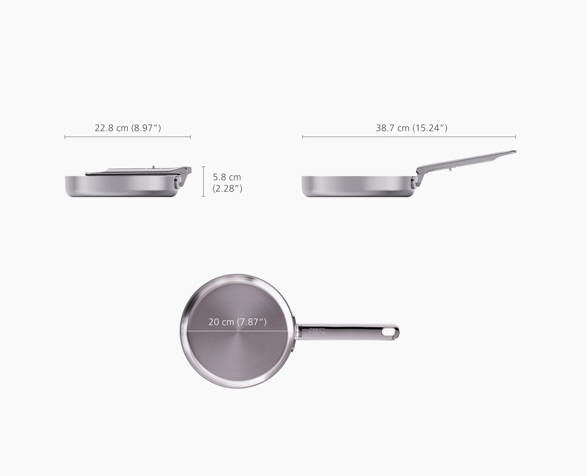 Space Steel Folding Handle 20cm Frying Pan - Image 5