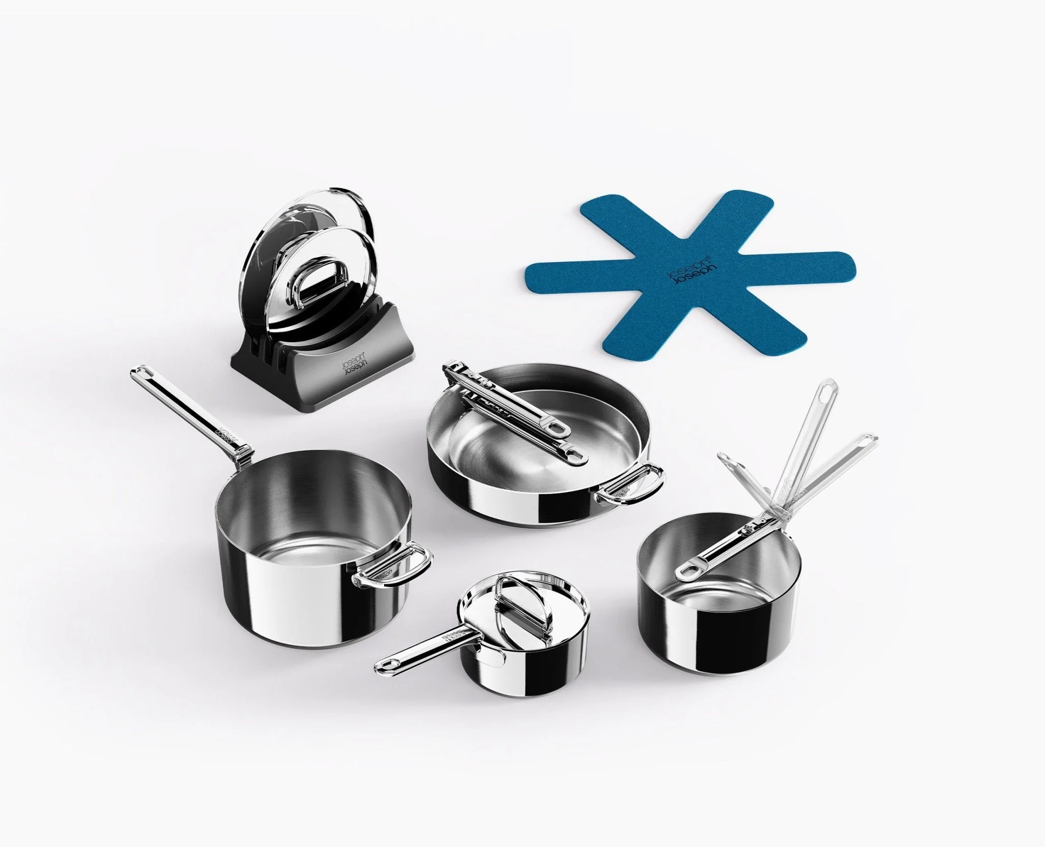 Space Steel Folding Handle 5-Piece Cookware Set