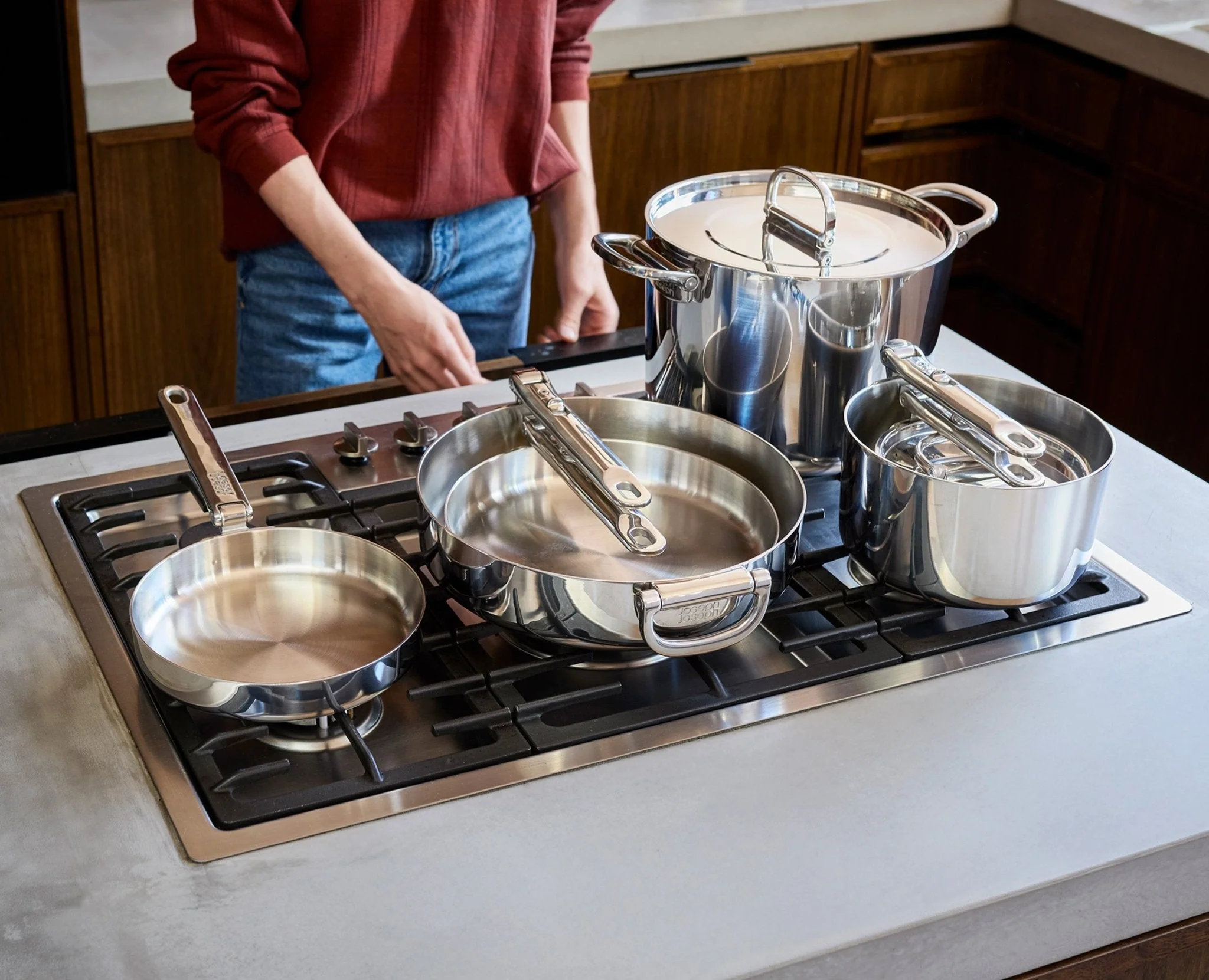 Space Steel Folding Handle 6-Piece Cookware Set - Image 2