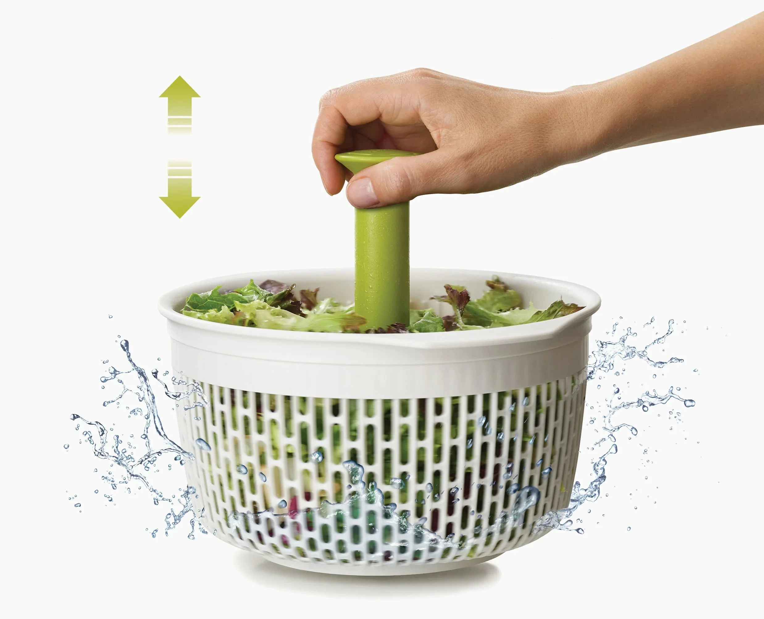 Spindola™ Green In-sink Salad-spinning Colander - Image 7