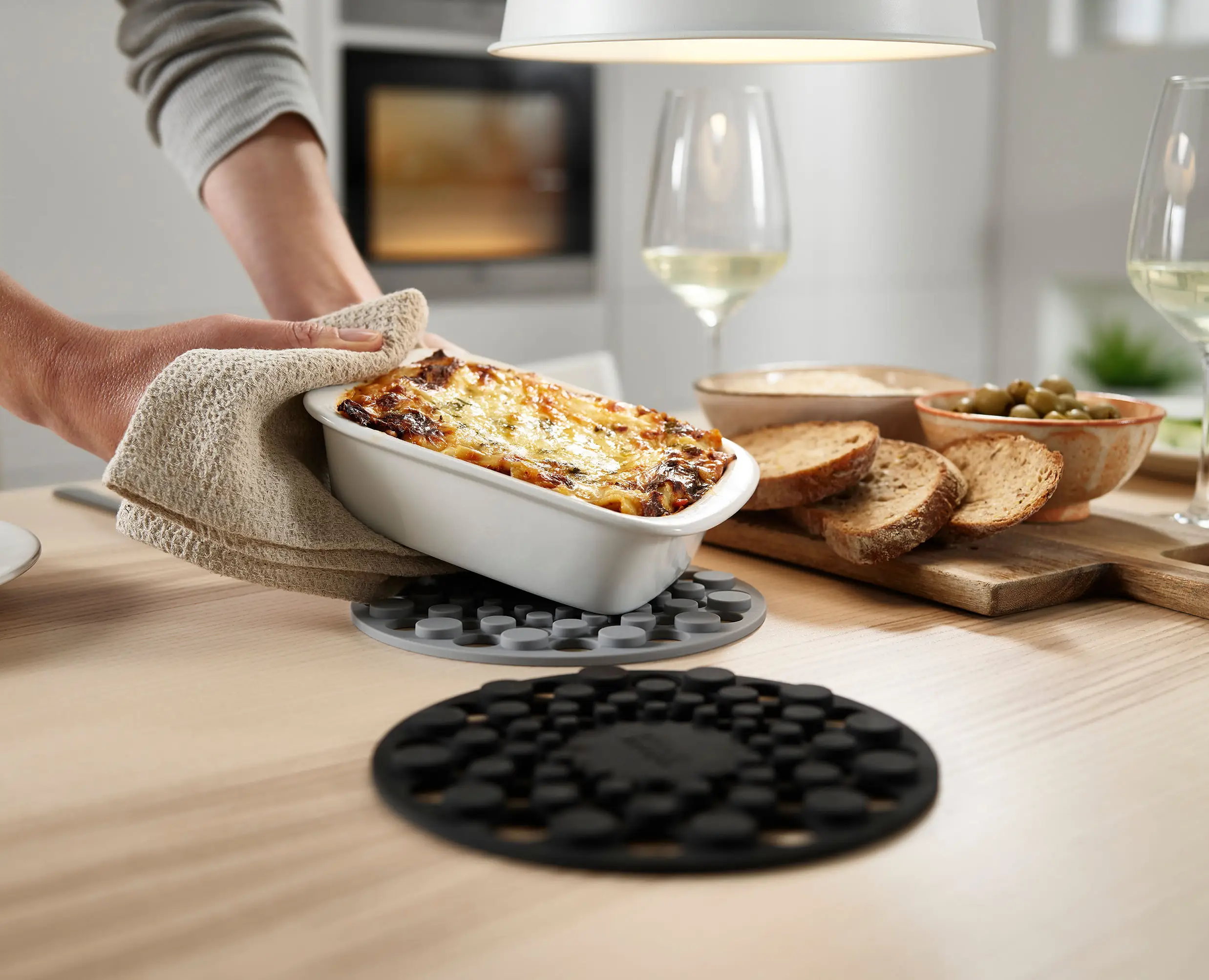 Spot-On™ Set of 2 Grey Silicone Trivets - Image 3