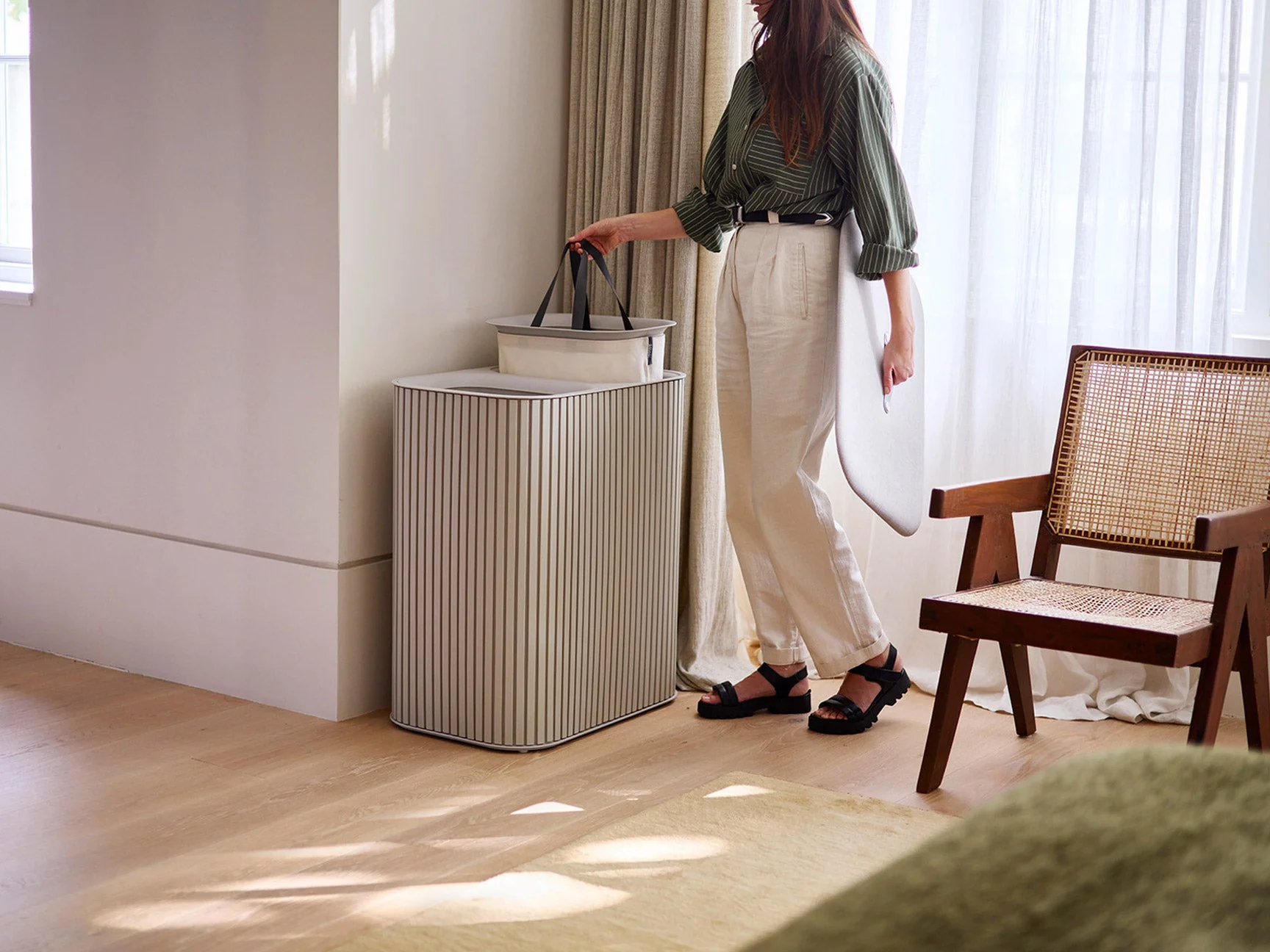 Tota Luxe 90L Ecru Laundry Separation Basket - Image 2