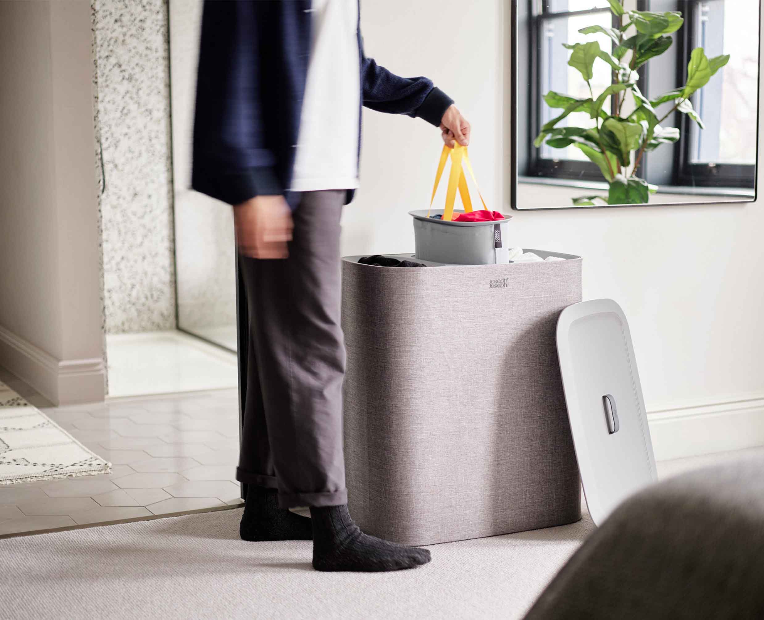 Tota Trio 90L Grey Laundry Separation Basket - Image 3