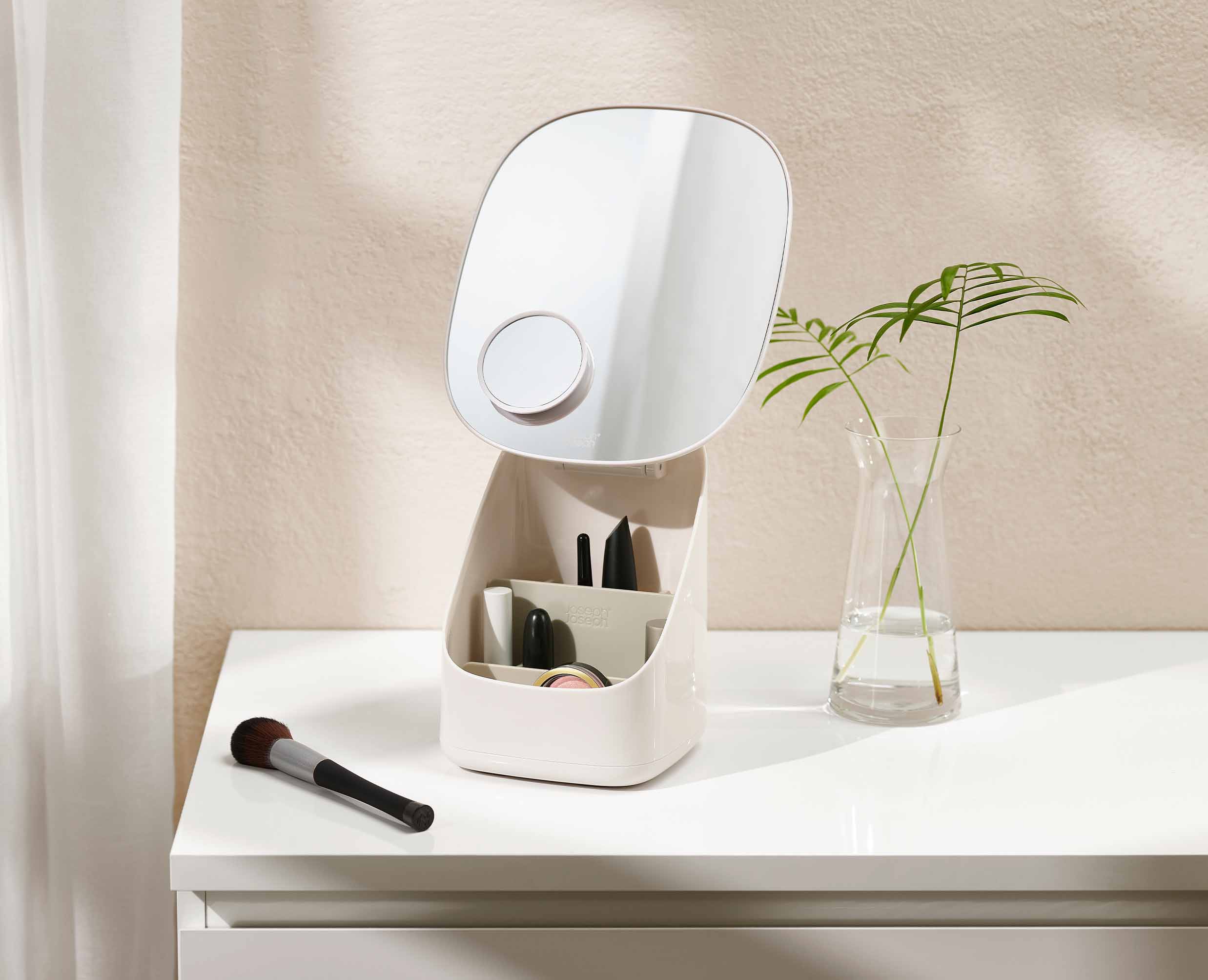 Viva Pedestal Mirror with Cosmetic Organiser - Image 3